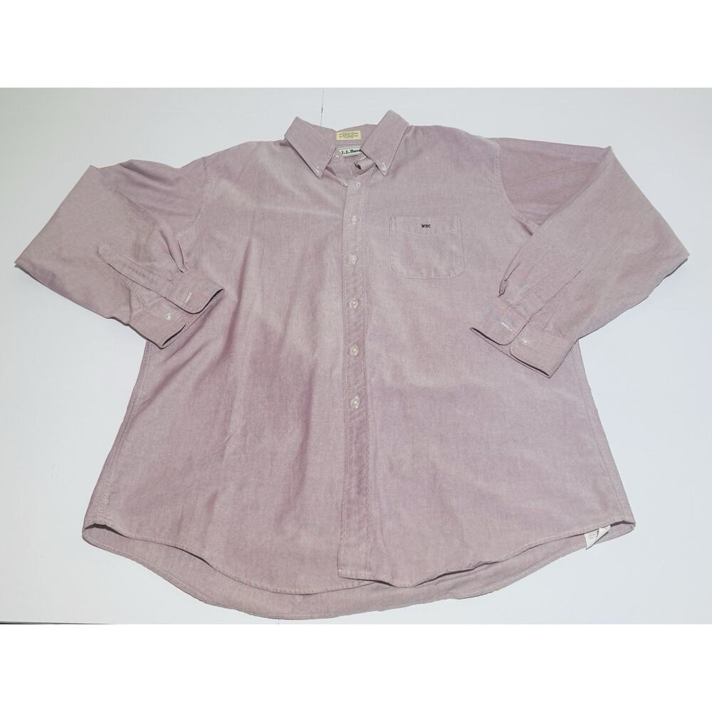 Vintage LL Bean Men’s Red Button Down Long Sleeve Shirt 17 1/2 - 36